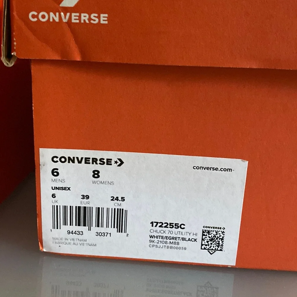 Converse Chuck 70 Utility Hi Shoes - White / Egret / Black - Picture 10 of 13